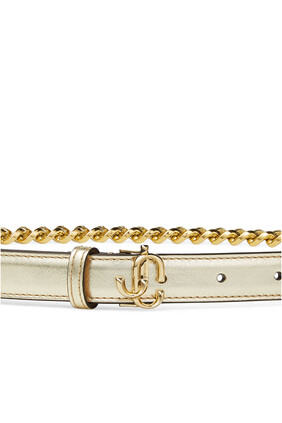 JC Chain Belt in Leather